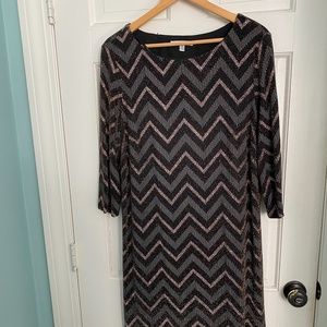 Studio One New York Chevron Mini Shift Dress Size 16
